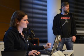 Flavia Koskivaara and Antti Ollila are demonstrating Splunk usage for the participants of the Cyber Security Essentials course